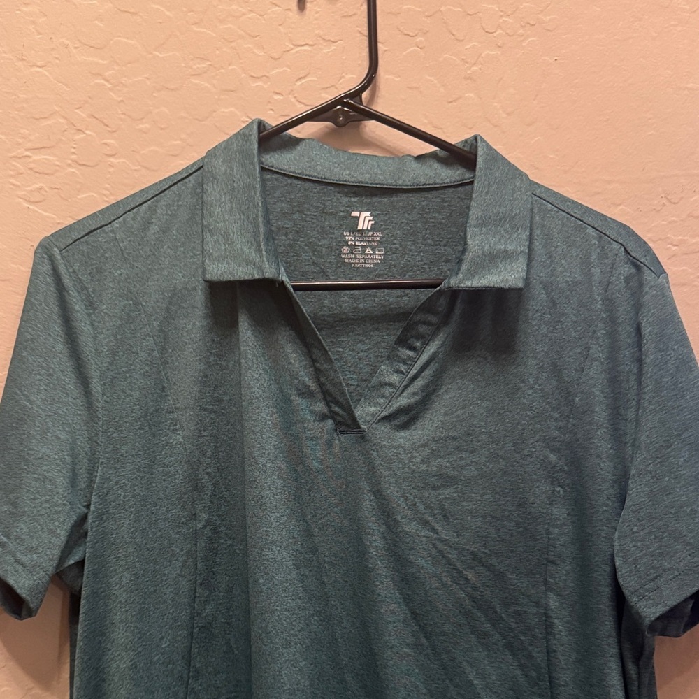 Stylish Teal Women's Polo Shirt / R17 - Picture 2 of 6